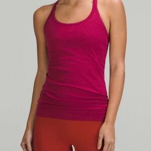 Lululemon ebb to street athletic tank top pomegranate color